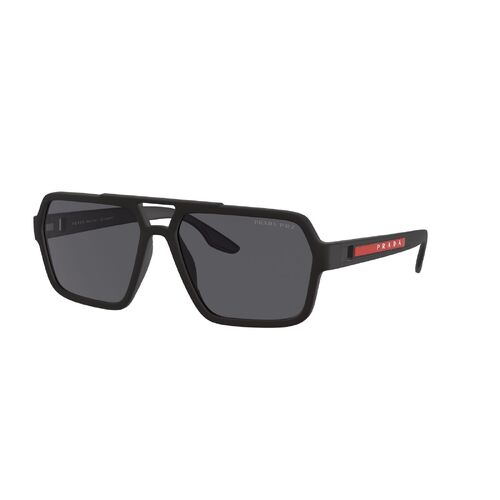 Prada Linea Rossa PS01XS DG002G-59 Black Rubber / Dark Grey Polarised Lenses