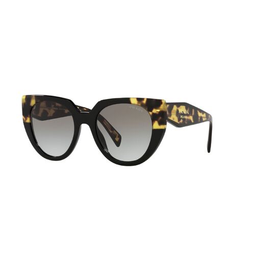 Prada PR14WS 3890A7-52 Black & Medium Tortoise / Grey Gradient Lenses