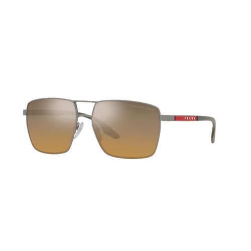 Prada Linea Rossa PS50WS DG109O-59 Gunmetal Rubber / Brown Mirror Grey Polarised Lenses
