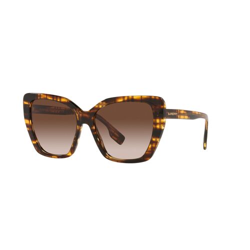 Burberry Tamsin BE4366 398113-55 Top Check w Striped Brown / Brown Gradient Lenses