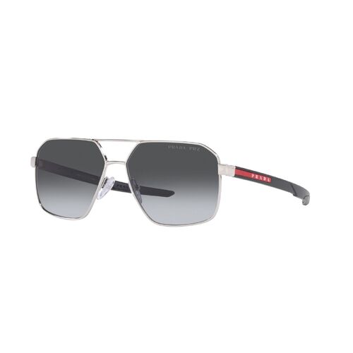 Prada Linea Rossa PS55WS 1BC06G-60 Silver / Grey Gradient Polarised Lenses