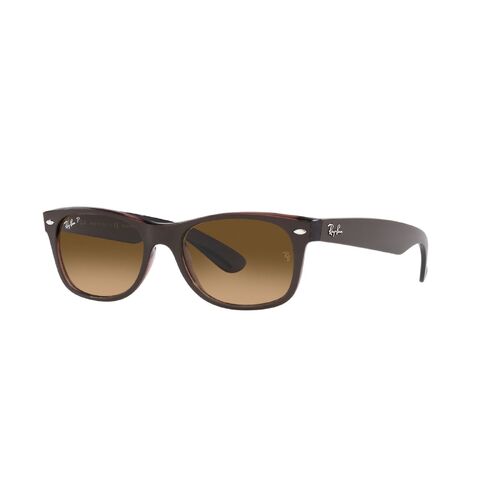 Ray-Ban RB2132 6608M2-55 New Wayfarer Matte Brown On Transparent Brown / Brown Gradient Polarised Lenses