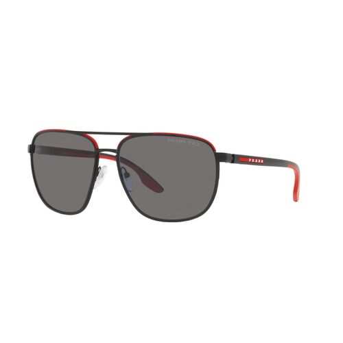 Prada Linea Rossa PS50YS 19G02G-62 Black w Red / Dark Grey Polarised Lenses