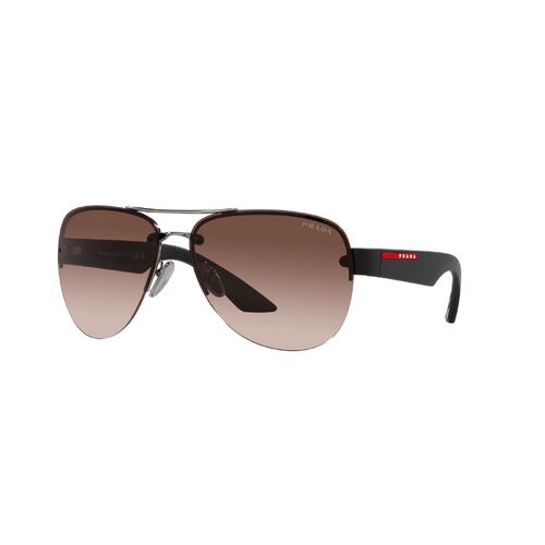 Prada Linea Rossa PS55YS 5AV02P-64 Gunmetal / Brown Gradient Lenses