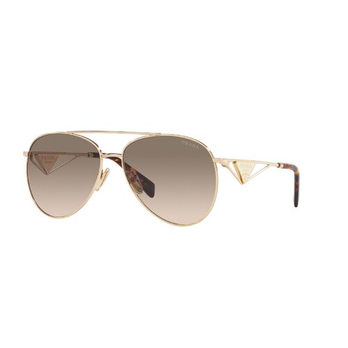 Prada PR73ZS ZVN3D0-58 Pale Gold / Light Brown Gradient Light Grey Lenses