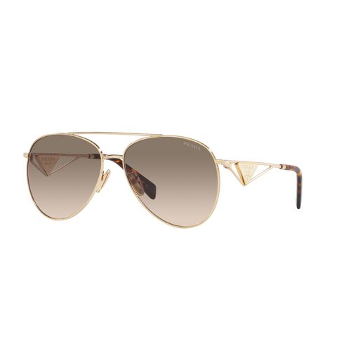 Prada PR73ZS ZVN3D0-61 Pale Gold / Light Brown Gradient Light Grey Lenses