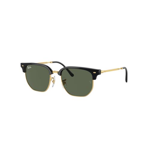 Ray-Ban Junior RJ9116S 100/71-47 New Clubmaster Black On Gold / Dark Green Lenses