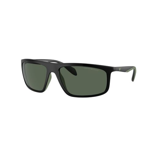 Emporio Armani EA4212U 500171-64 Matte Black w Rubber Green / Dark Green Lenses