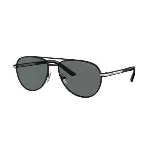 Prada PRA54S 1BO5Z1-60 Matte Black / Dark Grey Polarised Lenses