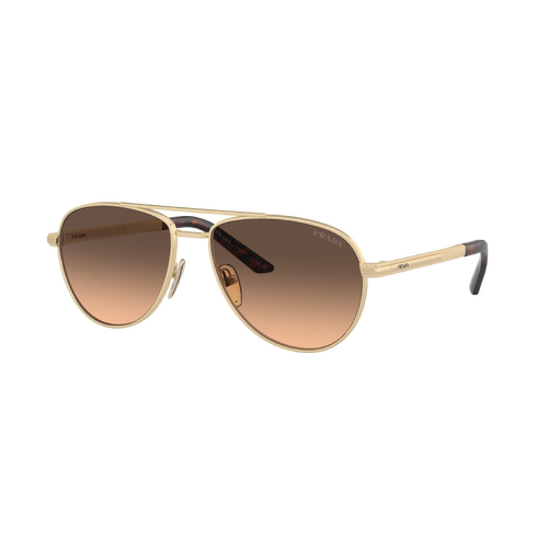 Prada PRA54S VAF50C-60 Matte Pale Gold / Brown Gradient Grey Lenses