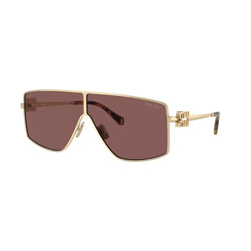 Miu Miu MU51ZS ZVN70D-69 Pale Gold / Brown Mirror Silver Violet Lenses