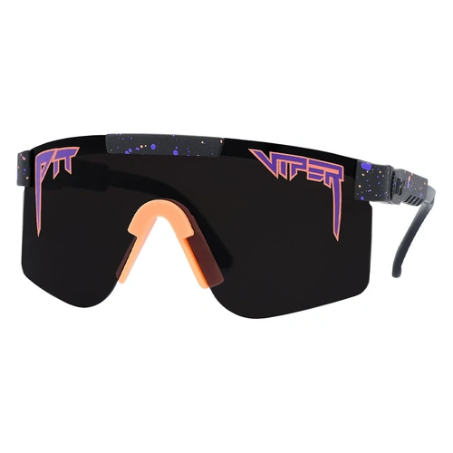 Pit Viper The Naples Original Single Wide Black w Purple / Smoke Polarised Lenses