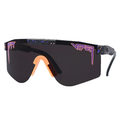 Pit Viper The Naples Original Double Wide Black w Purple / Smoke Polarised Lenses