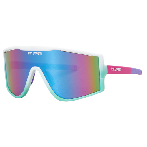 Pit Viper The Bonaire Breeze Try-Hard White w Pink / Blue Purple Mirror Lenses