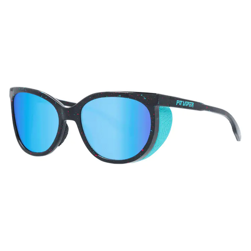 Pit Viper The Hail Sagan Fondue Black w Pink Blue Splatter / Blue Revo Lenses