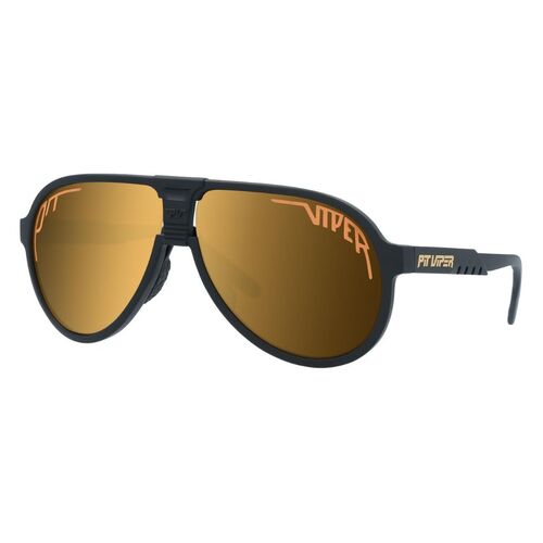 Pit Viper The Exec Jethawk Matte Black / Gold Revo Polarised Lenses