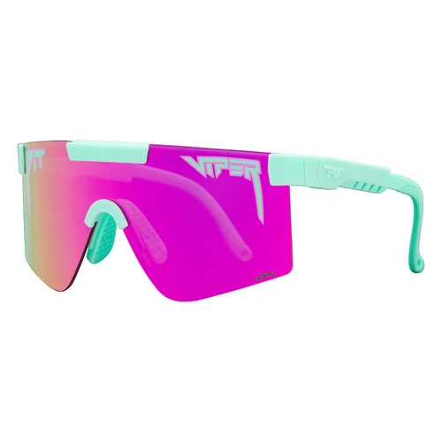 Pit Viper The Oral Exam Original Double Wide Teal / Pink Mirror Polarised Lenses