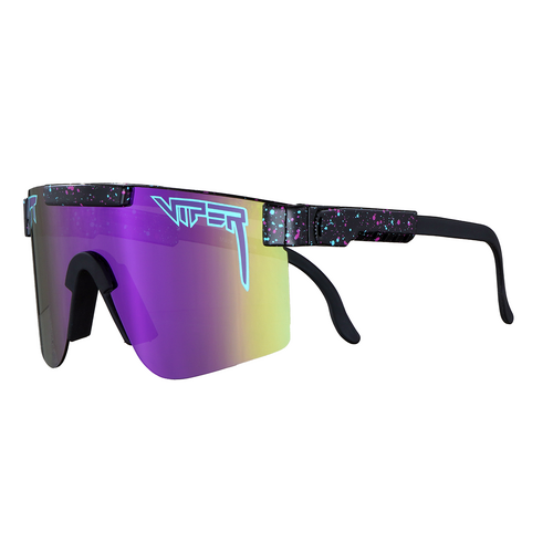 Pit Viper The Night Fall Black Pink w Blue Splatter / Purple Revo Polarised Lenses