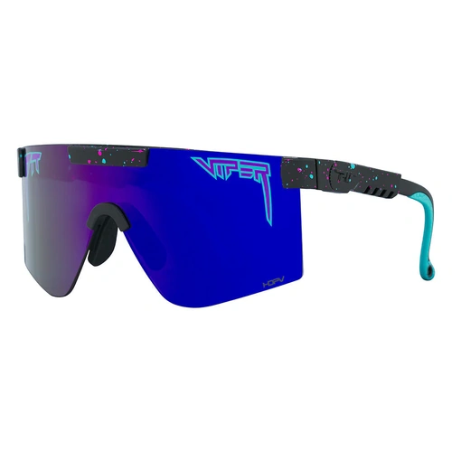 Pit Viper The Midnight Original Wide 2.0 Black w Blue Splatter / Purple Mirror Polarised Lenses