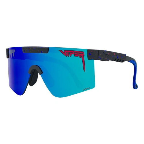Pit Viper The Peacekeeper Original Regular 2.0 Black w Blue Splatter / Blue Mirror Polarised Lenses