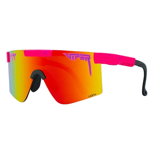 Pit Viper The Radical Original Wide 2.0 Pink w Purple Splatter / Rainbow Mirror Polarised Lenses