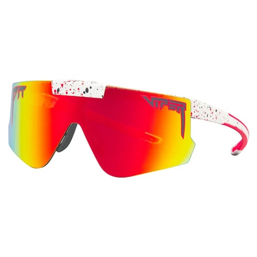 Pit Viper The Heater Flip-Offs White / Red Mirror Polarised Lenses