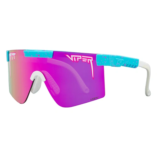Pit Viper The Gobby Original Double Wide Blue w Pink / Pink Mirror Polarised Lenses