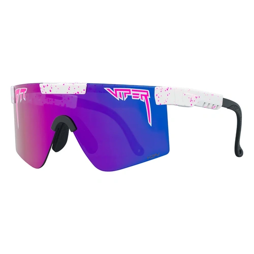 Pit Viper The LA Brights Original Regular White Splatter / Purple Mirror Polarised Lenses