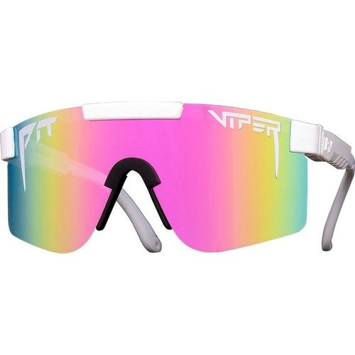 Pit Viper The Miami Nights Original Single Wide White / Pink Mirror Lenses