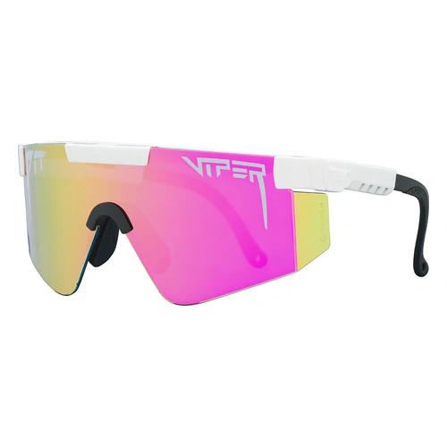 Pit Viper The Miami Nights Original Single Wide White / Pink Mirror Lenses
