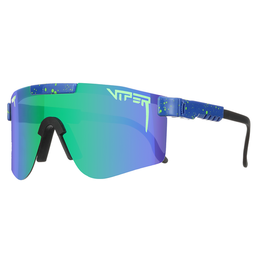 Pit Viper The Leonardo Double Wide Blue w Teal Splatter / Blue Teal Revo Polarised Lenses