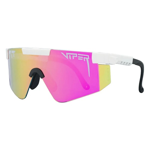 Pit Viper The Miami Nights Original Double Wide White / Pink Mirror Lenses