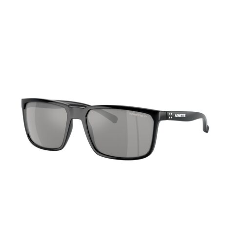 Arnette Stripe AN4251 2900Z3-58 Black Recycled / Grey Silver Mirror Polarise d Lenses