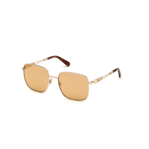Swarovski SK0263 28G-56 Shiny Rose Gold / Brown Mirror Lenses