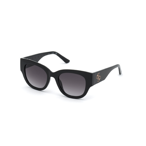 Guess GU7680 01B-50 Shiny Black w Texture / Smoke Gradient Lenses