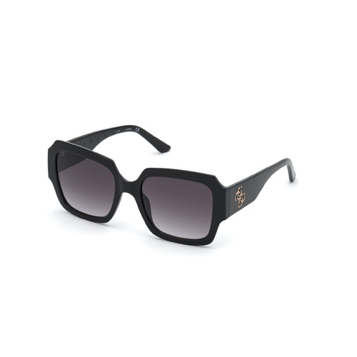 Guess GU7681 01B-54 Shiny Black w Texture / Smoke Gradient Lenses