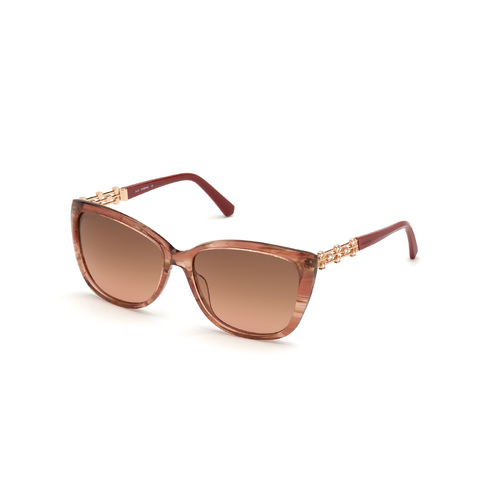 Swarovski SK0291 72G-57 Shiny Pink / Brown Mirror Lenses