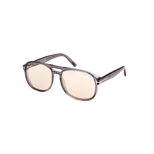 Tom Ford Rosco FT1022 20E-58 Shiny Transparent Grey / Brown Photochromic Lenses