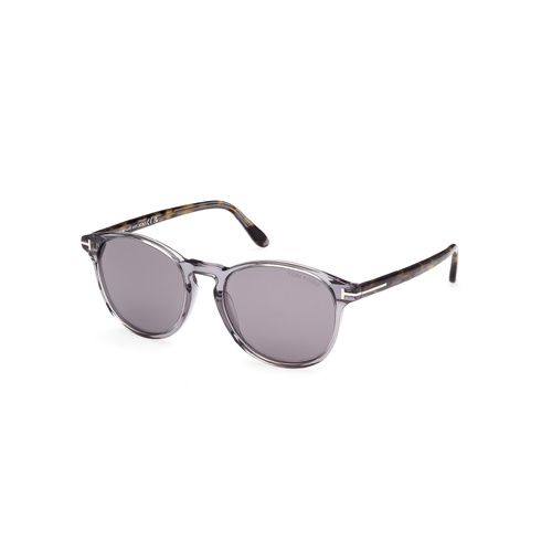 Tom Ford Lewis FT1097 20C-53 Shiny Transparent Grey / Smoke Mirror Lenses