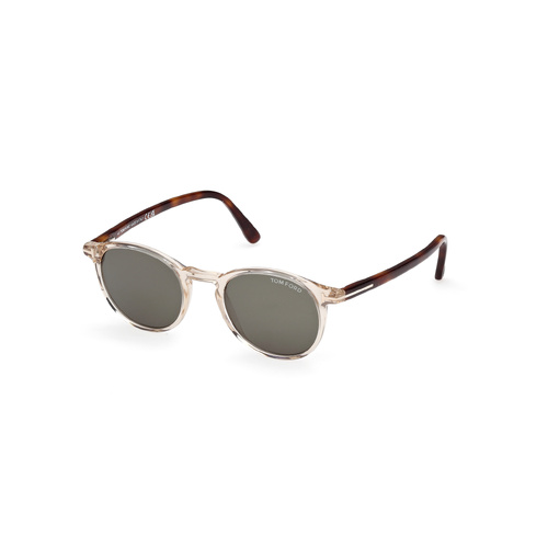 Tom Ford Andrea-02 FT0539 45N-48 Shiny Light Brown w Blonde Havana / Green Lenses