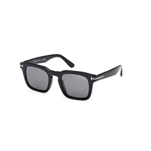 Tom Ford Dax FT0751 01D-50 Shiny Black / Smoke Polarised Lenses