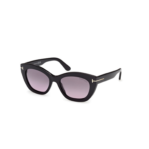 Tom Ford Linda-02 FT1285 01B-53 Shiny Black / Smoke Gradient Lenses