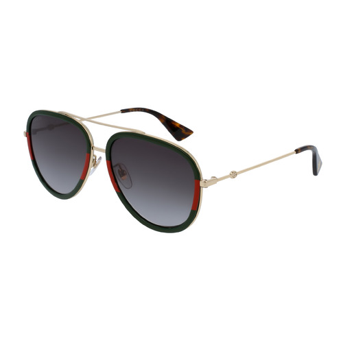 Gucci GG0062S 003-57 Gold Gold / Green Lenses