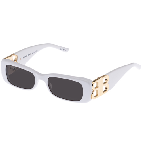 Balenciaga BB0096S 011 White / Grey Lenses