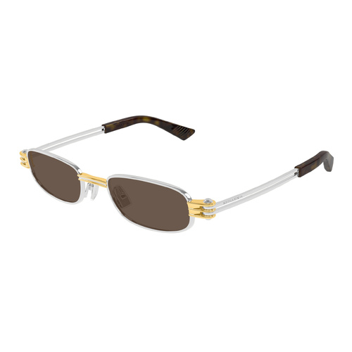 Bottega Veneta BV1381S 001 Silver / Brown Lenses