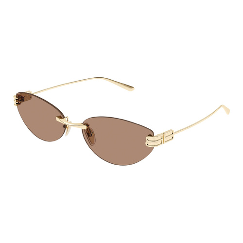 Balenciaga BB0486S 004 Gold / Brown Lenses