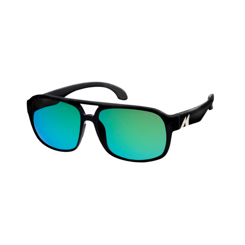 Mako Harries 9606 M01 G2H5 Matte Black / Rose Green Mirror Polarised Lenses