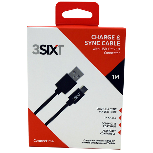 3SIXT Charge & Sync Cable with USB-C Connector