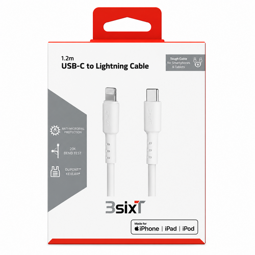 3SIXT Tough USB-C to Lightning Cable 1.2m