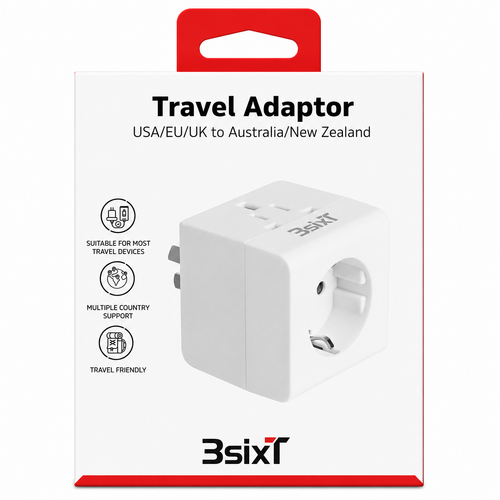 3SIXT Travel Adaptor World (Inc EU) to Australia/New Zealand
